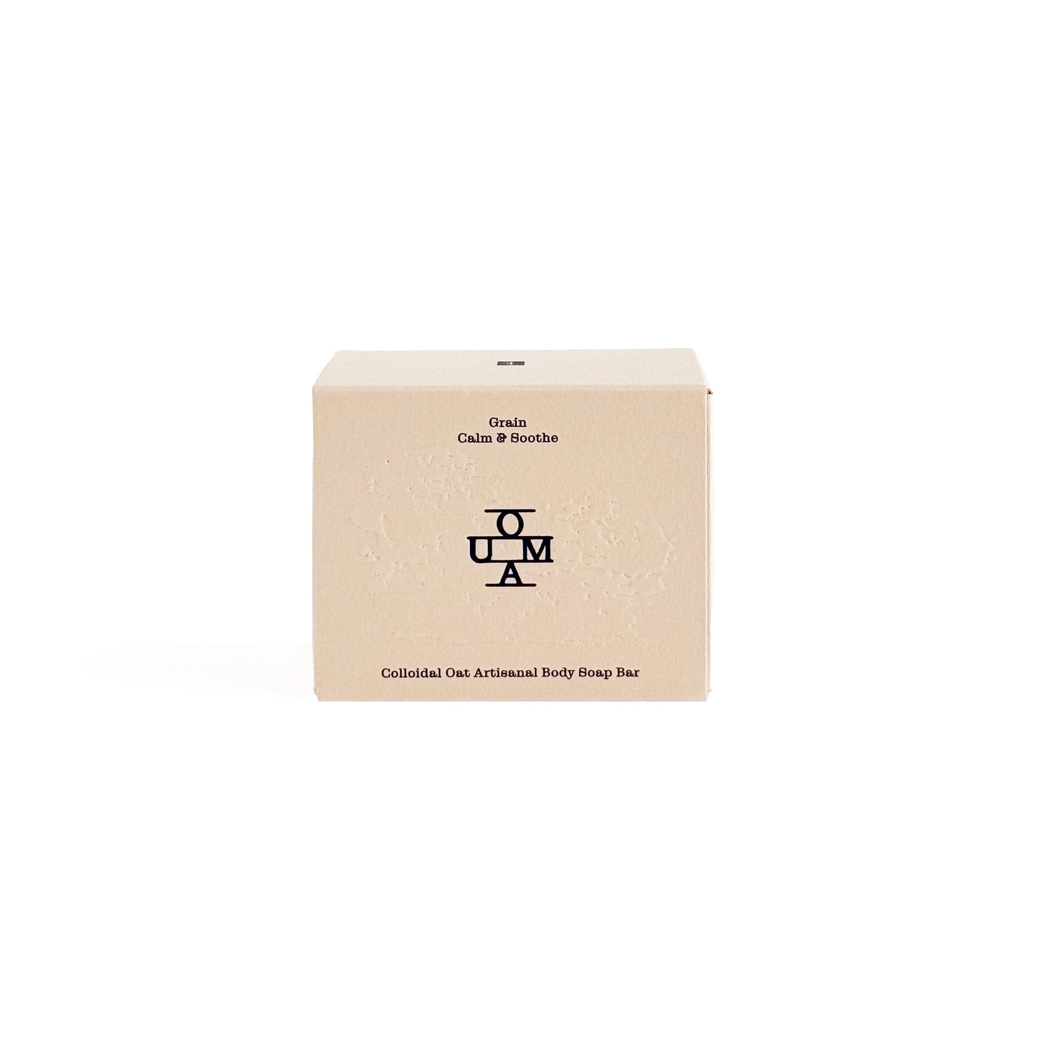 No. 001 Grain soap bar packaging with 'OUMA' branding on a white background