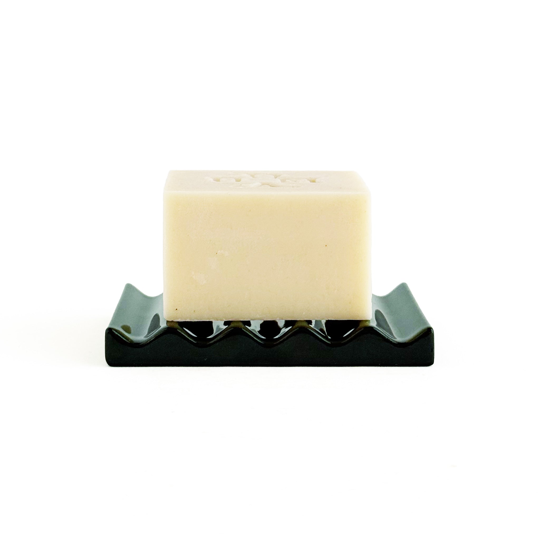 OUMA Soap Dish Midnight Green with Soap Bar No. 005 Light